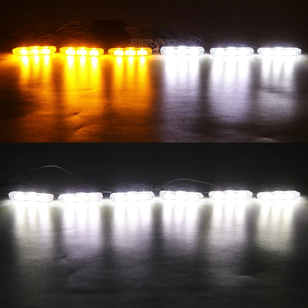 4x3 LED 8x3 LED 12V Stroboscopes Strobe Light Flash Fso Police Light Flashing Car Truck Lamp LED DRL Ambulance Accessory
