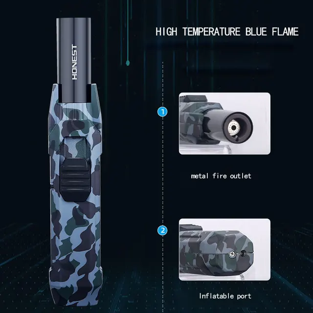 2023 Őszinte Konyha Kültéri Bbq Metal Szélálló Szivar Nagy Sugárhajtású Lángok Könnyebb Turbó Fáklya Tűzgyújtók Férfi Ajándék - Image 3