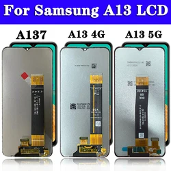 Pièces de rechange de Hébergements eur d'écran tactile d'affichage à cristaux liquides, Samsung Galaxy A13, A135F, A136U, A137F, Original