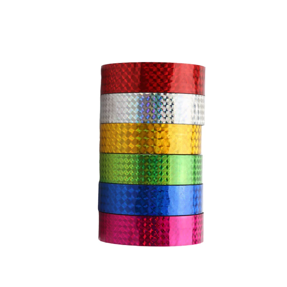 

6 Rolls Gold Decor Decoration Tape Holographic Wrapping Pipeline Gift Photo Album