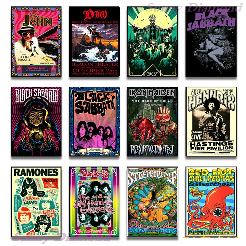 

Nordic Retro Sea Rock Band Diamond Painting Kits Music Star Club 5D Diy Mosaic Embroidery Drill Cross Stitch Home Decor Cuadros