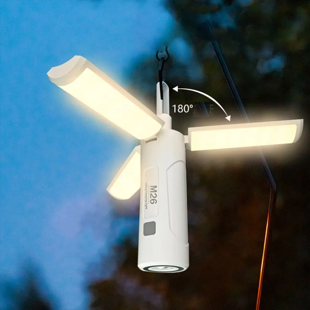 Foldable Camping Lantern Portable Power Bank Outdoor Lighting Flashlight Tent Light Led Rechargeable Emergency Equipment Lamps