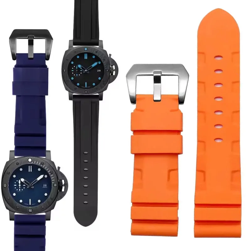 Premium-Grade Silicone Watch Strap - Durable Rubber Band, 22mm 24mm Options