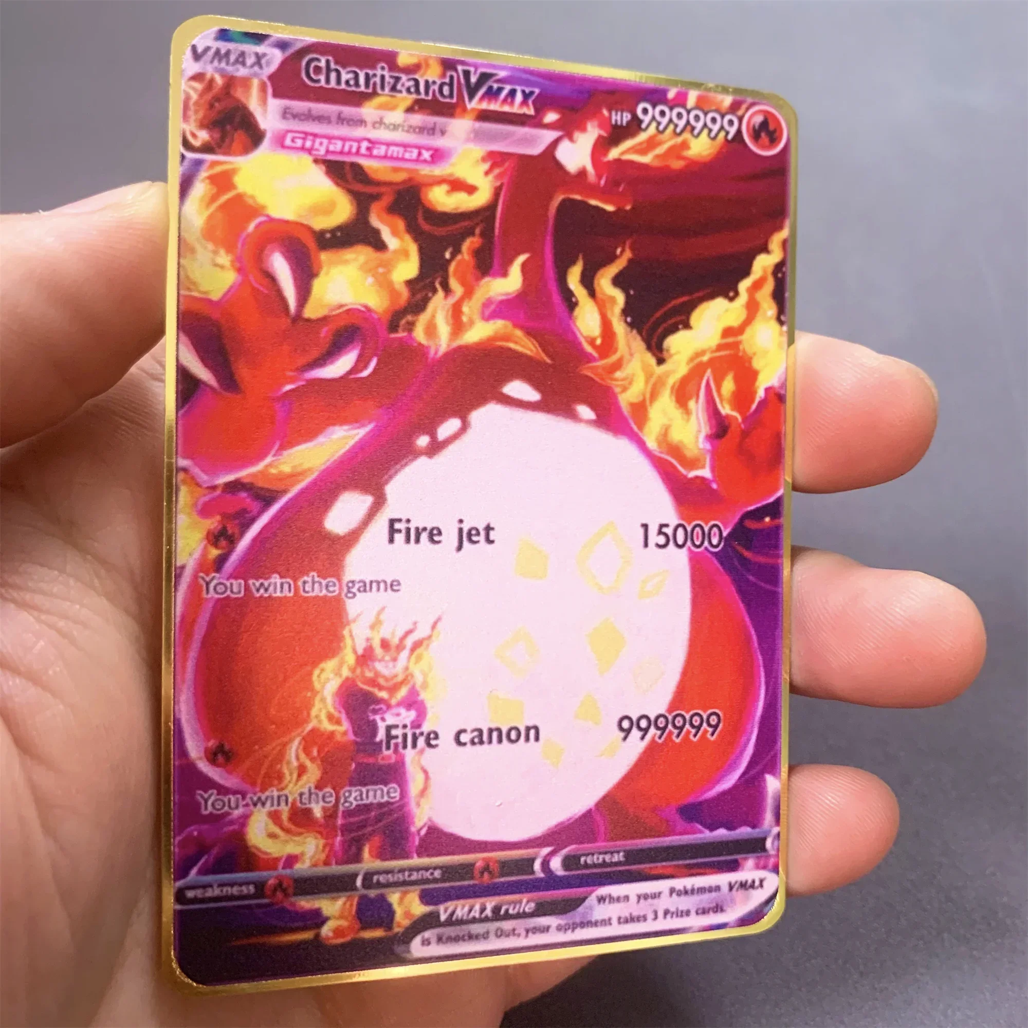 10000HP Charizard Vmax Pokemon Cards Metal English Card Arceus GX Vstar 