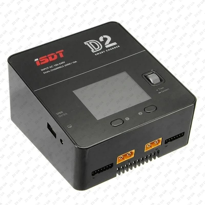 ISDT D2 MARK II 200 Вт, 20 А, двухканальный выход переменного тока, интеллектуальное балансное зарядное устройство для радиоуправляемого автомобиля, самолета, вертолета 2-6S Lipo LiHv LiFe thumbnail 2