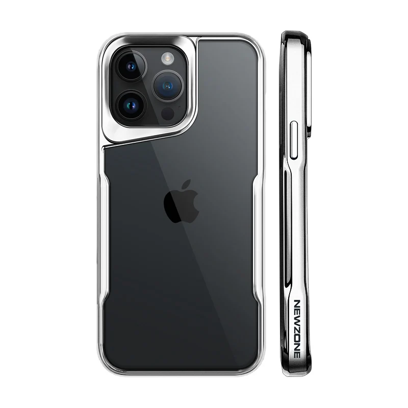 thumbnail image 1 of Luxury Electroplated TPU Soft Frame Phone Case For iPhone 11 12 13 14 15 Pro Max Shockproof Shell Acrylic Transparent Back Cover, 1 of 5