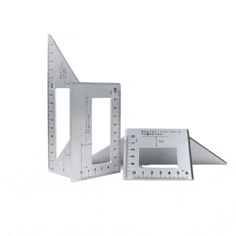 Multifunctional Angle Ruler 45 90 Degree Aluminum Alloy Accurate Woodworking Square Angle Ruler Marking Gauge Carpenter Tool