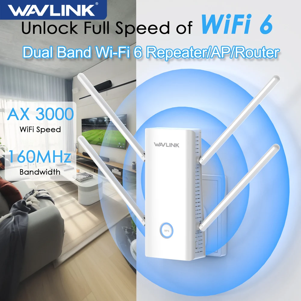 Wavlink repetidor WiFi inalámbrico Gigabit completo AX3000