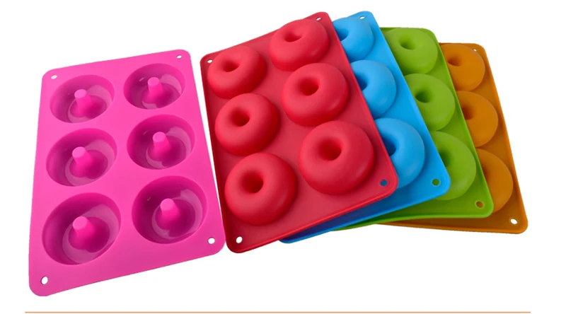 Description Picture 5 of item6/8 Cavity Silicone Donut Mold Baking Pan Mold  Bread Pastry Mold DIY Baking Tray Doughnut Dessert Making Cake Tools