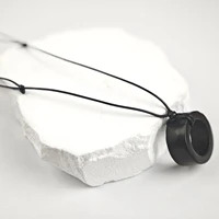 CHENYISHI Round Shungite Pendant Necklace - Natural EMF Protection Stone Unisex Healing Crystal Jewelry for Men and Women 1