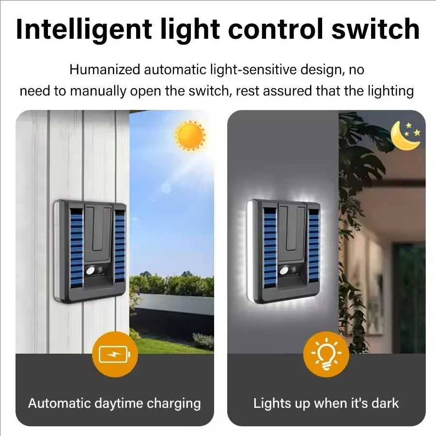 Solar Outdoor Led Light 3 Modes Motion Sensor Wall Lamps 120° Adjustable Foldabl