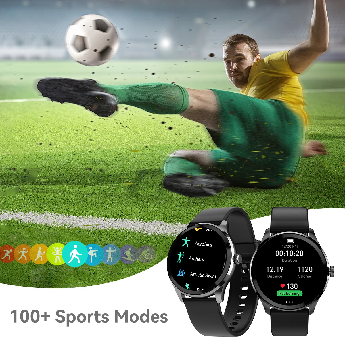 Apexfit Voice Call Smart Watch For Men 5ATM Waterproof Built-In Gps Watch With Hr/Spo2 Monitor For iphone Android 5