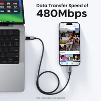 UGREEN UNO PD100W Кабель USB C для быстрой зарядки для iPhone 17 16 15 Кабель для передачи данных типа C для Samsung Xiaomi MacBook Кабель для зарядки — изображение 5