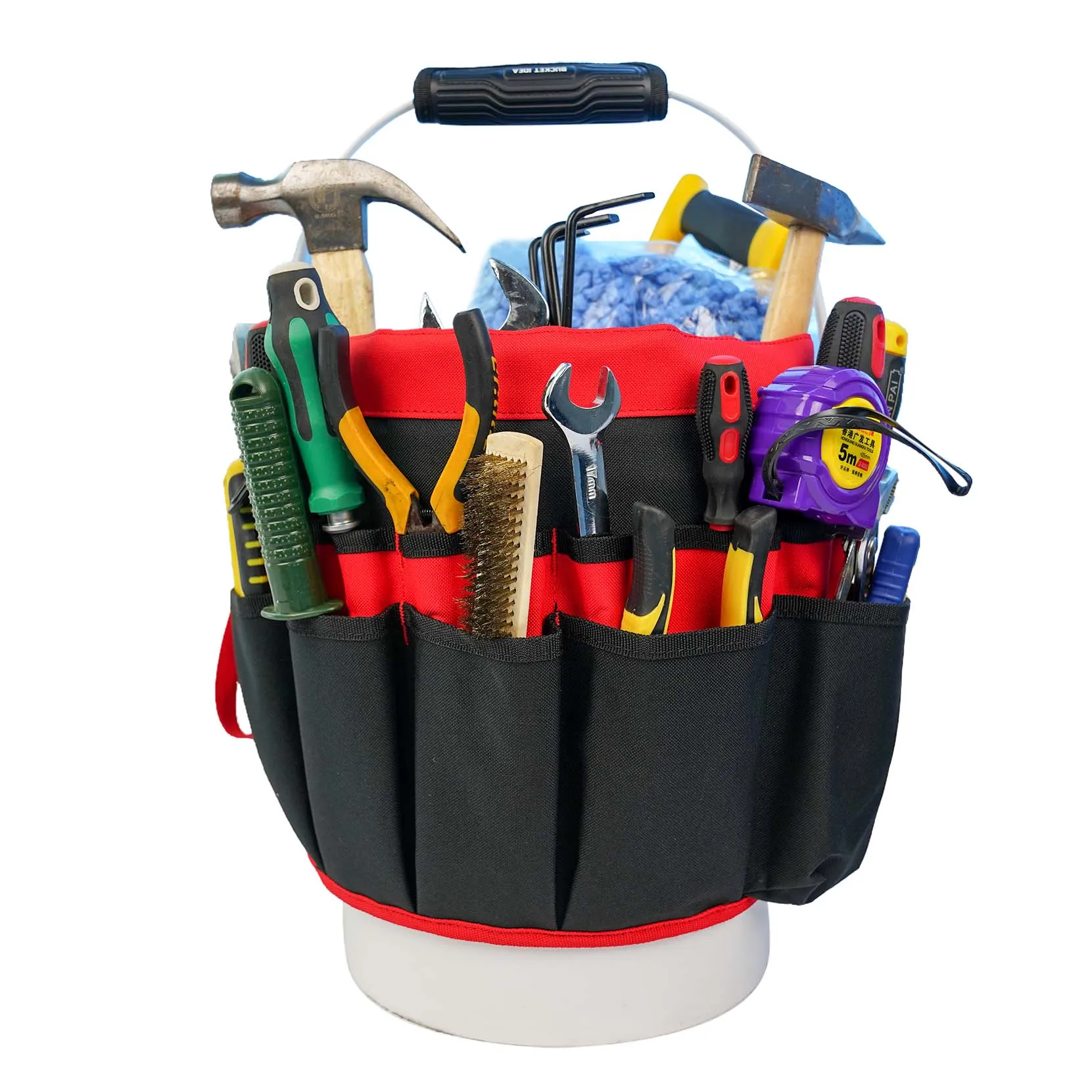 KUNN Bucket Tool Organizer - 35 Pockets Fits 5 Gallon Buckets for Garden,Carpenter