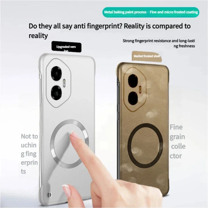 Ultra Thin Metallic Frameless Magnetic Phone Case - Matte Shockproof Protective Cover