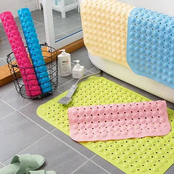 Extra Long Anti-Slip Bath Tub Mat – Transparent Antibacterial Shower Mat, Machine Washable for Kids & Seniors 1