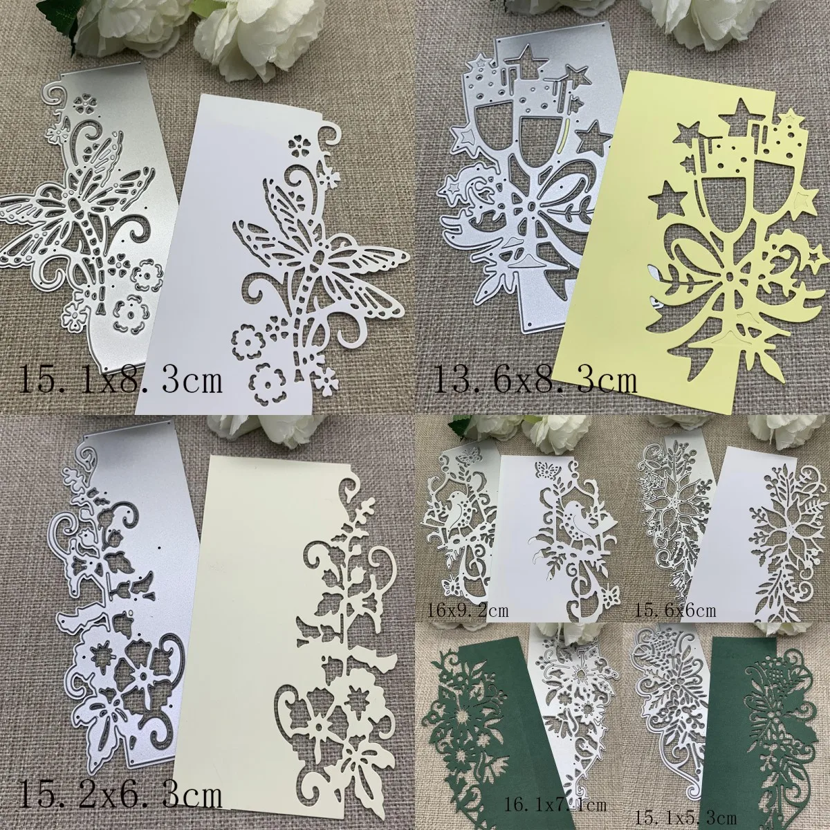 

New Christmas Flower Leaf edge Metal Cutting Dies Stencils Die Cut for DIY Scrapbooking Album Paper Card Embossing