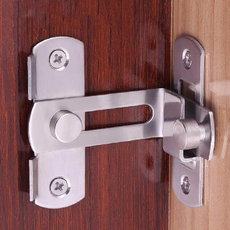 90 Degree Door Buckle Stainless Steel Lock Sliding Door Right Angle Buckle And Window Bathroom Bending Latch door latch