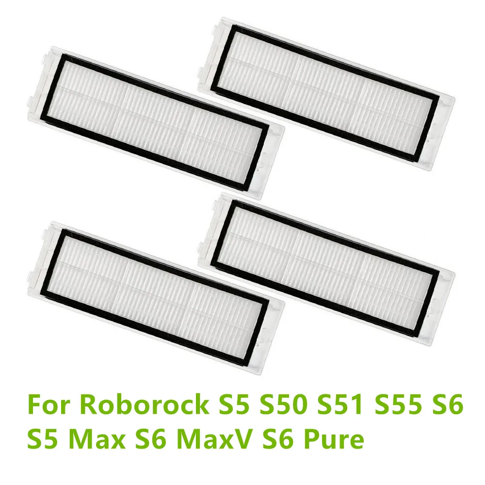 

4pcs Washable Filter Hepa Filter For Roborock S5 S50 S51 S55 S6 S5 Max S6 MaxV S6 Pure Sweeper Robot Accessories