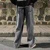 2023 Men's Jeans Korean Version Student Casual Pants High Street Straight Loose Wide Leg Jeans Black Grey Blue Baggy Trousers 3