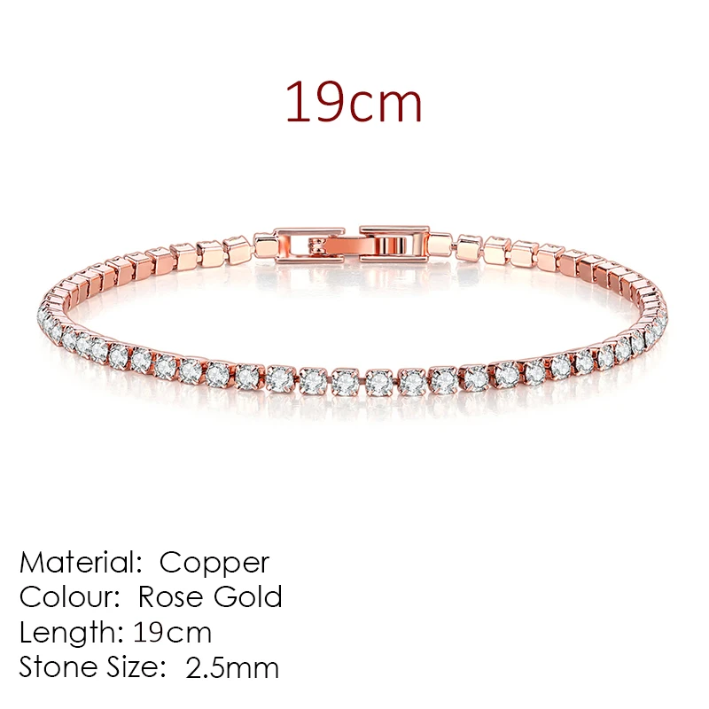 2.5mm RoseGold 19cm