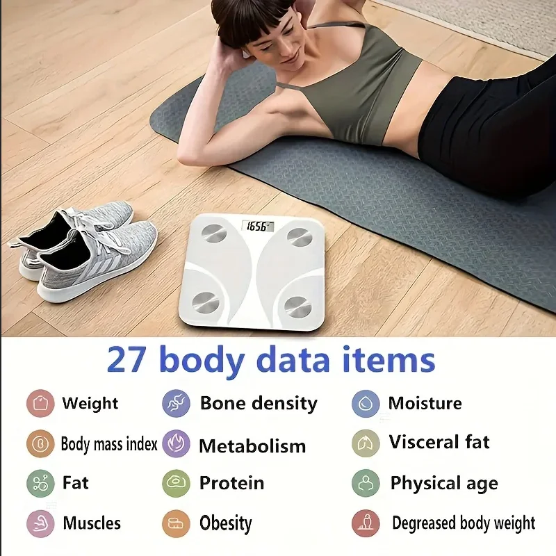 Smart Weight Scale, Smart Digital Weighing Machine With Body Fat BMIMeasurement, Body Composition Analyzer For Home Bathroom 4