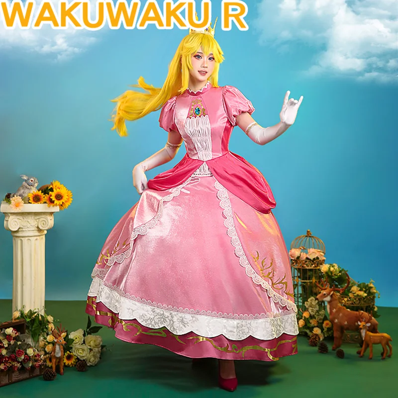 Costume d'Halloween pour enfants, robe de princesse pêche pour filles,  vêtements de scène pour enfants, costume de cosplay, tenues de fête de  paupières - AliExpress