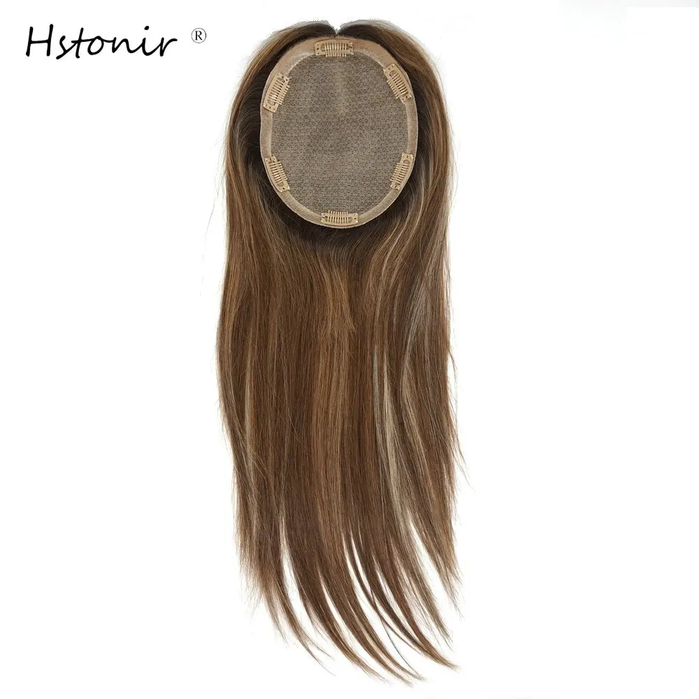 Hstonir Full Silk Topper European Remy Hair Natural Hair Piece For