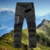 Mens Outdoor Quick Drying Pants Breathable Collapsible Two Cut Pants Absorption Quick Drying Hiking Cotton Casual Loose Trousers 1