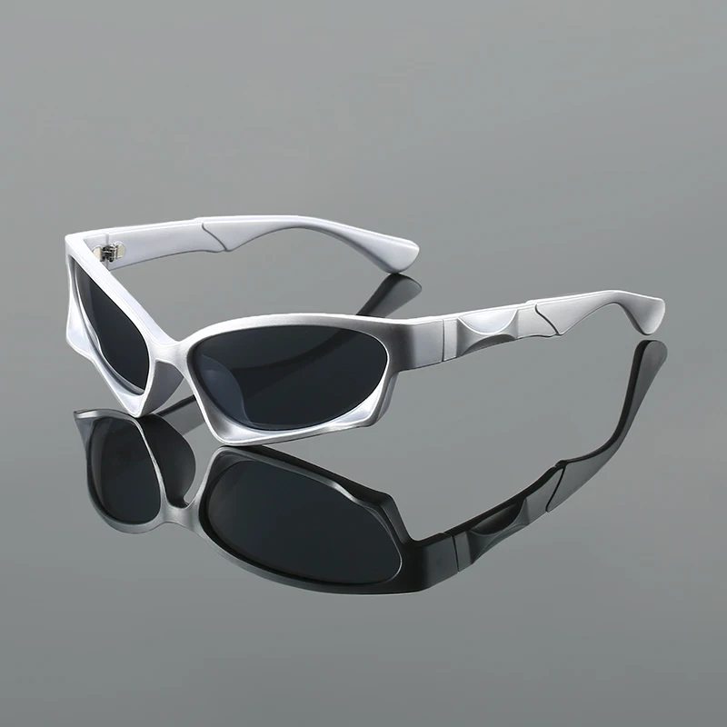 KAMMPT Y2k Sportbrille Männer Neue Mode Punk Spiegel Outdoor Radfahren Shades Trendy Futuristische Marke Design Anti-UV Sonnenbrille