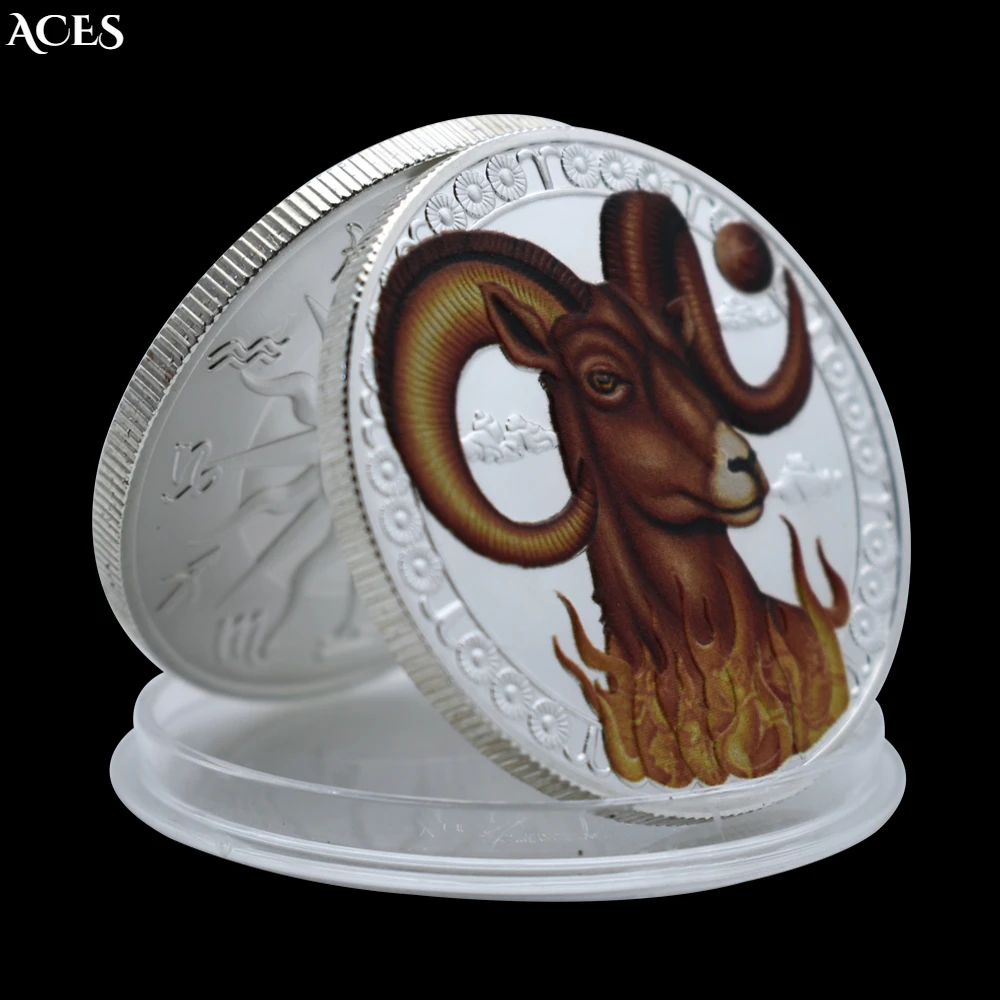 

Aries Coin One of The Twelve Constellations Lucky Coin Challenge Coin Divination Coin Desktop Metal Ornament Birthday Present