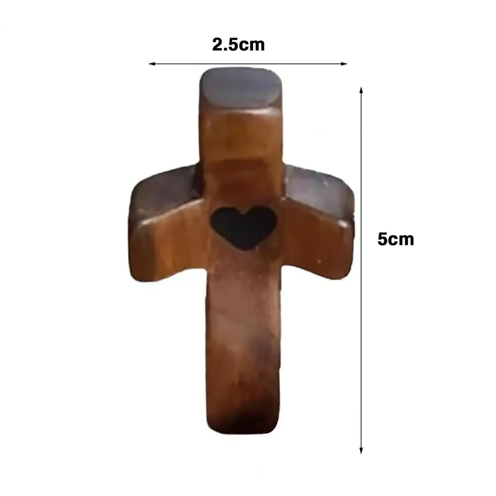 Olive Wood Handheld Wooden Cross Mini Pocket Stress Relief Spiritual Companion Cross My Heart Encouragement Gift