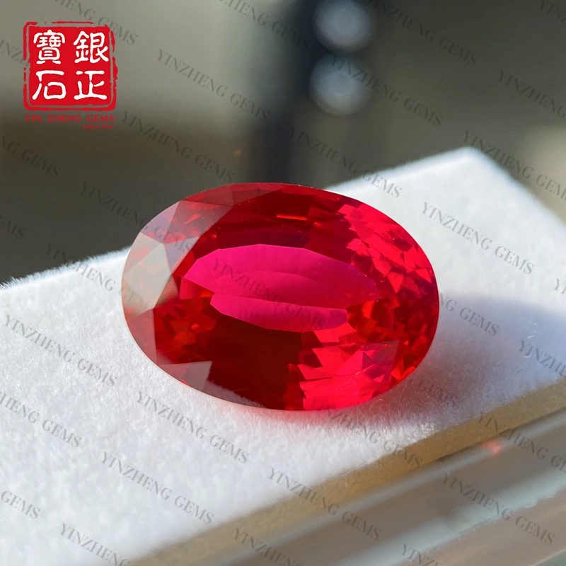 YinZheng Flame Melted Provide AGL Or GRC Certificate Oval Shape Pigeon Blood Ruby Loose Gemstones Ruby Synthetic Cultivate