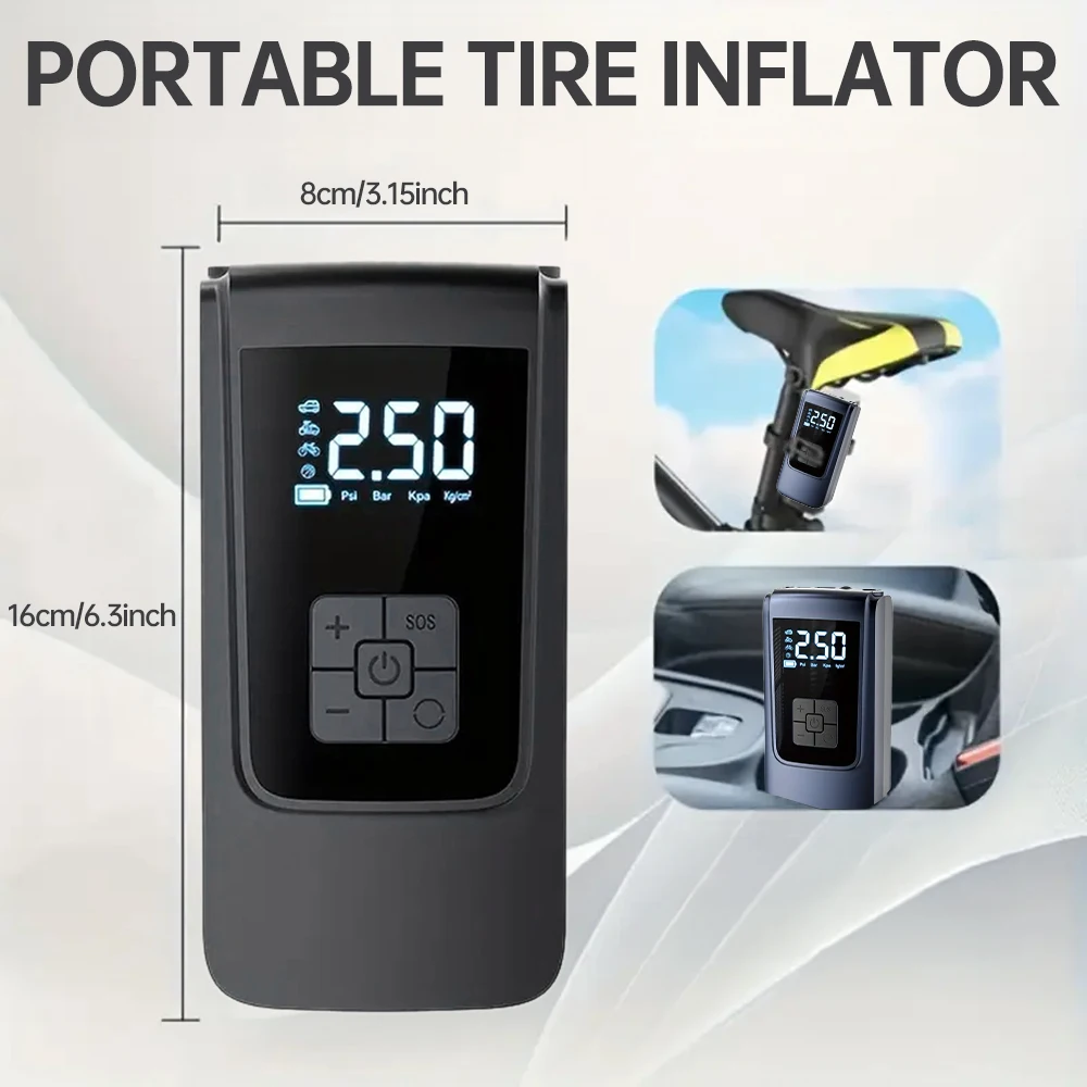 12V ������ ���� ���� 150PSI ����Ʈ �޴�� ���� ����� LED ���� SOS �÷��� ���� 4 ���� ���� ���÷��̼� ���