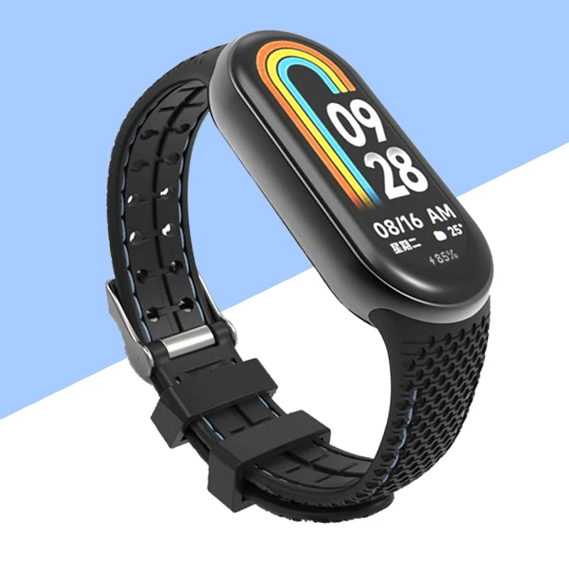 ตัวเลือกสินค้า สายรัดซิลิโคนสําหรับ Mi Band 8 9 สร้อยข้อมือยางเปลี่ยนสายนาฬิกาข้อมือ Smartwatch สร้อยข้อมือ Correa สําหรับ Xiao mi mi Band 8 สาย
