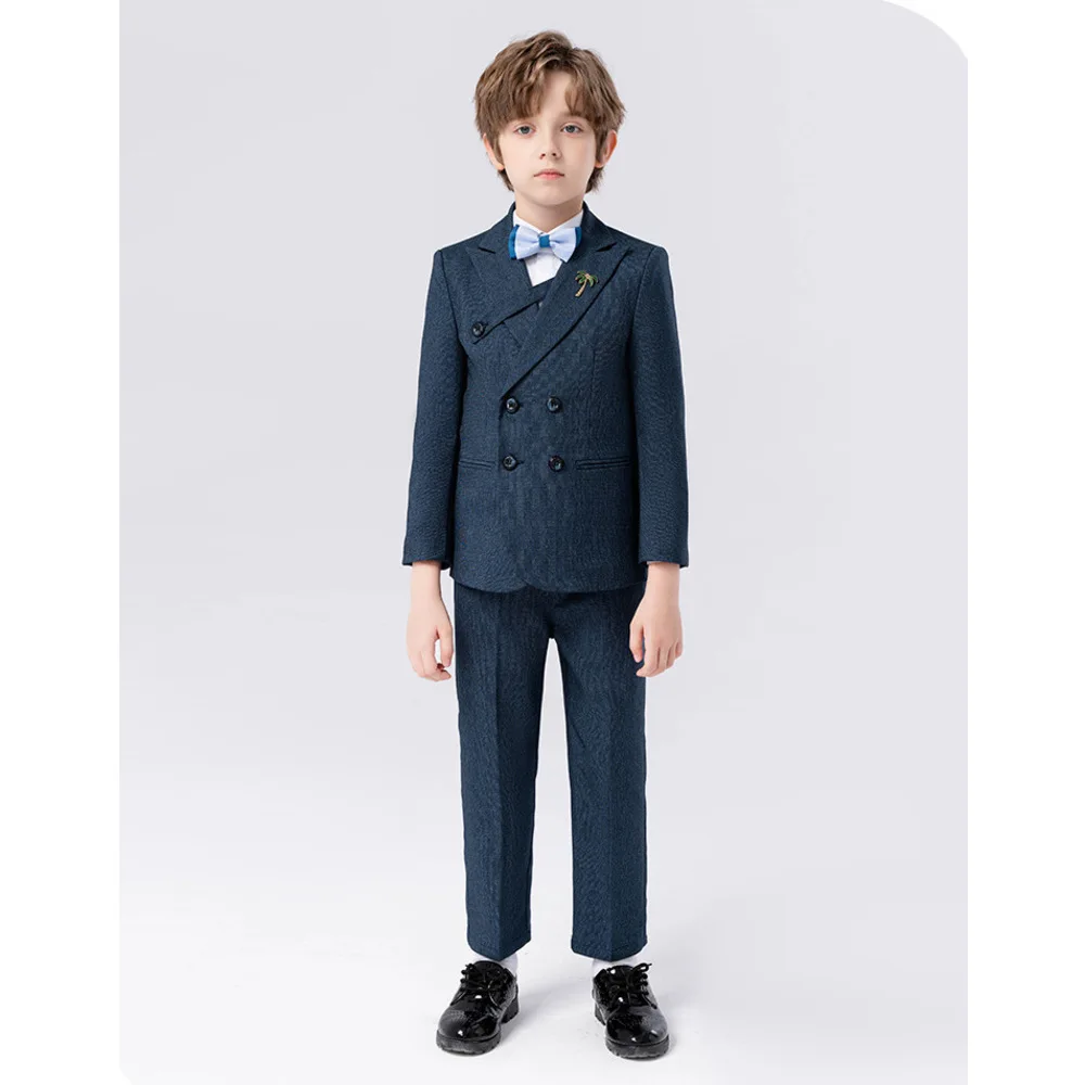 Kinder-Anzugset im britischen Stil für kleine, hübsche Jungen im Frühling und Herbst, Blumenjunge, Student, Klavier, Host-Auftritt_voghion.com