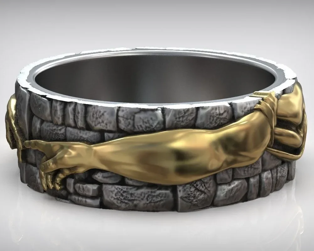 10-13g Hand Of God Ring Creation Of Adam Religious Art Relief Rings  Customized 925 Solid Sterling Silver Many Sizes 6-12