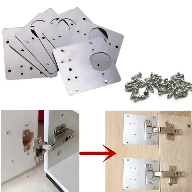 Hinge Repair Plate Rust Resistant Steel Home Improvement Furniture Cupboard Cabinet Door Hinges Repair Mount Tool Shed