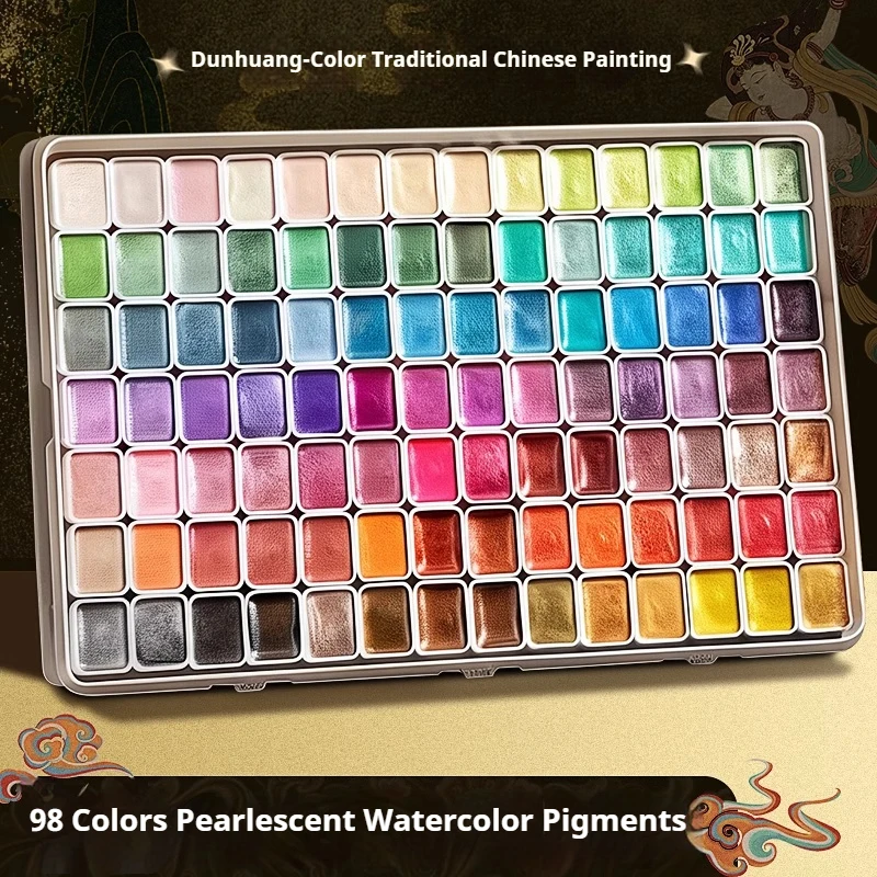 12/20/24/36/60/98 Colors Solid Watercolor Paint Set Metallic Pearlescent Art Paint for DIY Design Painting School Art Supplies