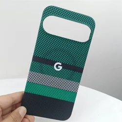 Luxury Carbon Fiber Matte Protective Cover with Wireless Charging Compatibility - Pixel 9Pro XL (Green)
