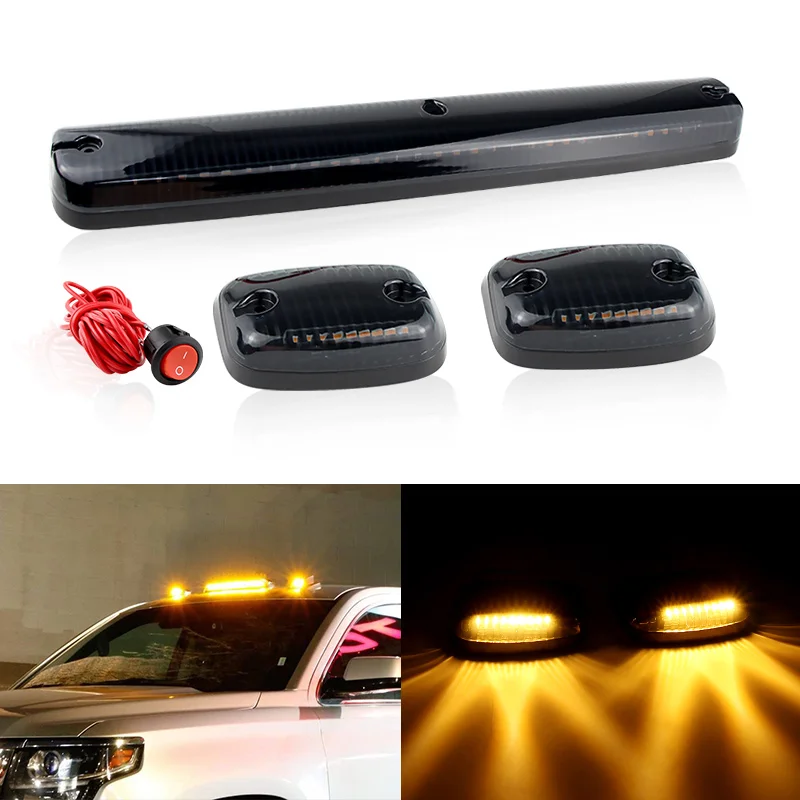 LED Roof Safety Marker Lights Warning Lamp Amber Light Fit For Chevy