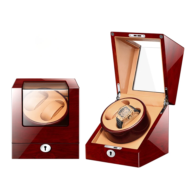 

M&Q 2+0 Hot sell China supplier Mabuchi motor wood planet automatic doubl rotating watch winder box
