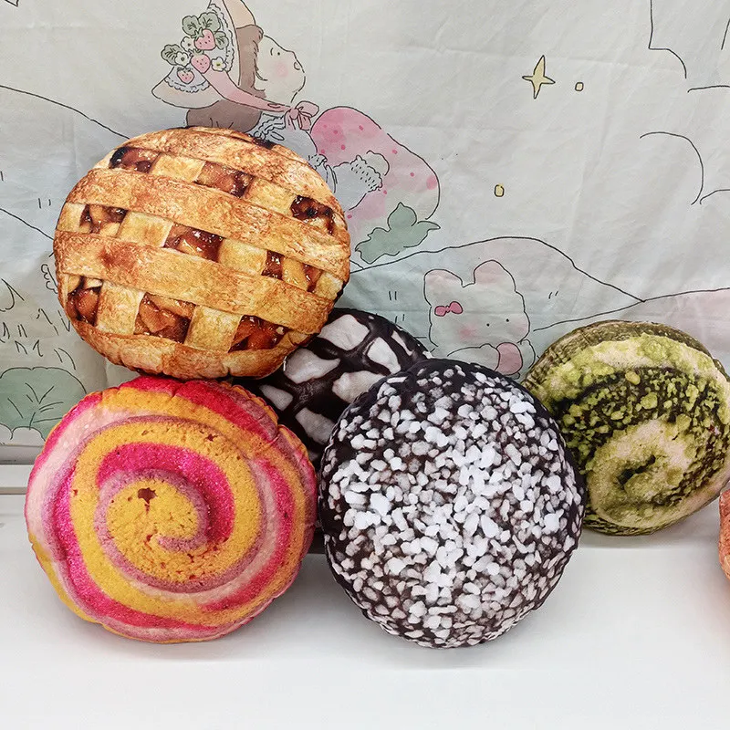 Realistic 3D Print Matcha Biscuit Popcorn Plush Throw Pillow Soft Stuffed Delicious Food Milk Chocolate Cookie Cushion HomeDecor 2