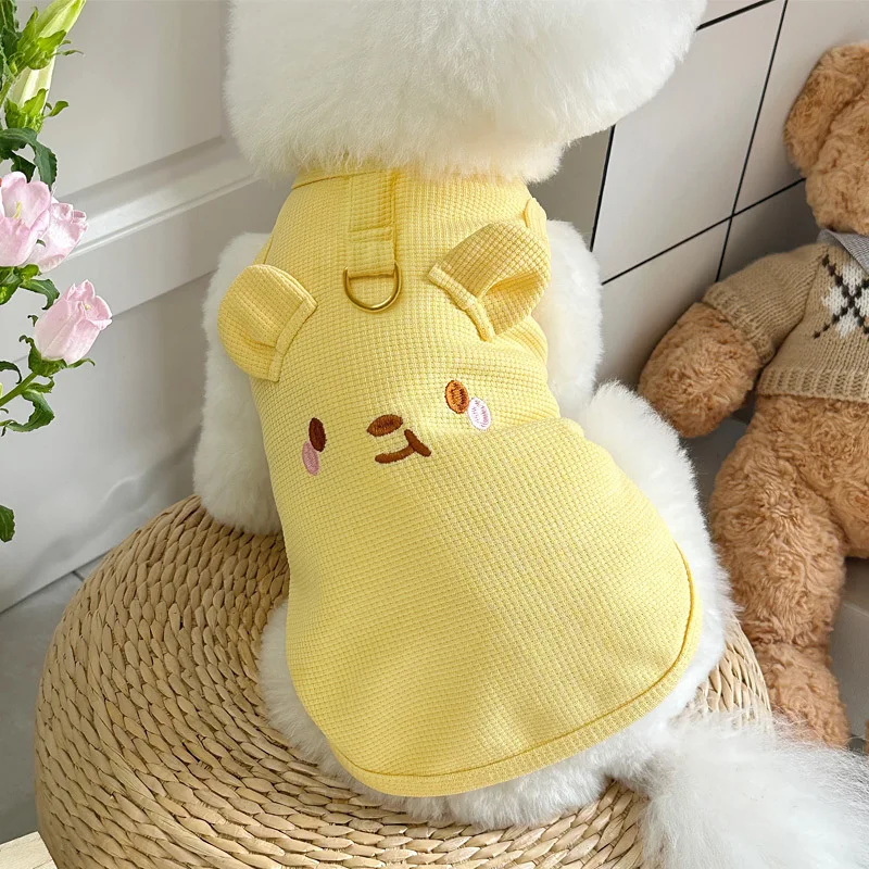 Primavera E L'Estate Ins Puppy Clothes Animal Dog Vest Pet Cat Puppy Abbigliamento Waffle Vest Per Cane Di Piccola Taglia Teddy Traction Dog Costume
