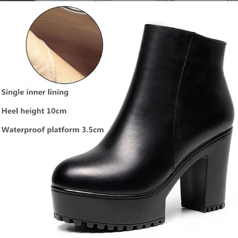 Big Size 43 Hot Sale Women's Boots 2023 Solid High Heel Ankle Boots Platform Quality Fashion Women Shoes Plush Warm Snow Boots