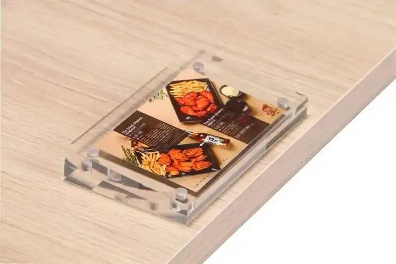 100*60mm Acryl Magnetische Preis Tag Label Halter Stehen Declining Schreibtisch Zeichen Info Karte Display Bild Foto rahmen Name Tischplatte – Detail 5