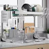 Over The Sink Dish Drainer Drying Rack, 2-Tier Over Sink Dish Drying Rack Stainless Steel Adjustable  Dish Drying Rack Over 1