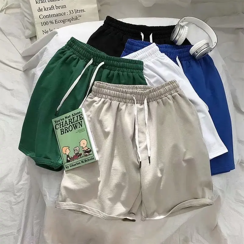 

Sports Shorts Men's Summer Japanese Solid Color shorts Simple Thin Section Men and Women Couples Loose Five-point Beach Pants