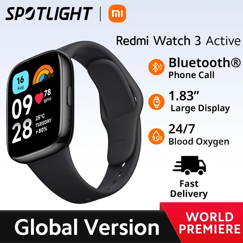 Xiaomi Redmi Watch 3 ActiveGlobal Version Smartwatch Blood Oxygen Monitor 1.83'' LCD Screen 12 Days Battery Life