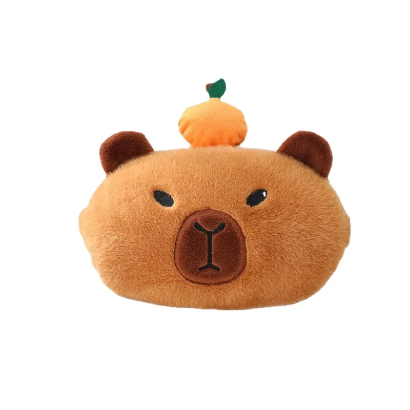 카피바라 차량용 헤드레스트 목베개 어깨받침 세트 카피바라 플러시 어깨 보호대 귀여운 티슈 박스 차량 장식